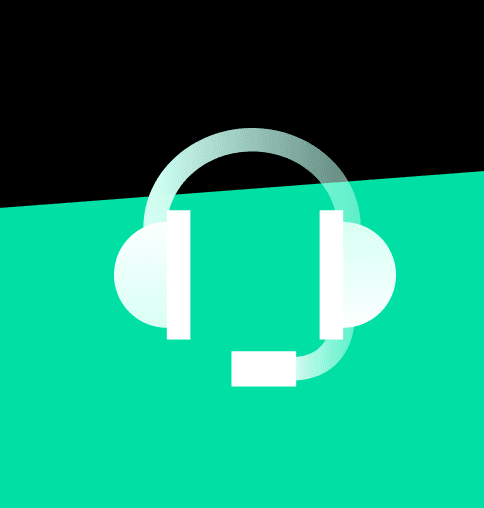zöld headset ikon fekete zöld háttéren