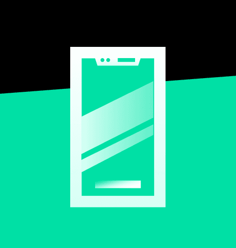 zöld mobiltelefon ikon fekete és zöld háttéren