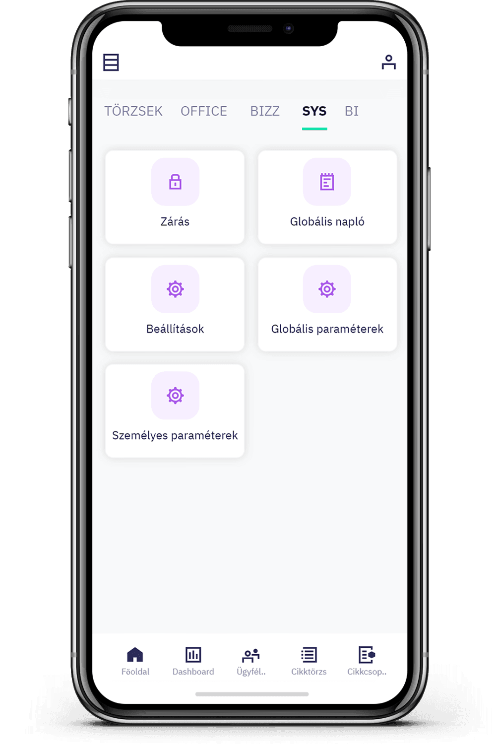 VAPP SYS mobil applikáció képernyőkép